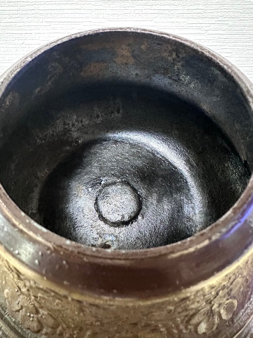 USED、良品 南部長文堂 二代目 長谷川文雄造 総桜文様 南部鉄瓶