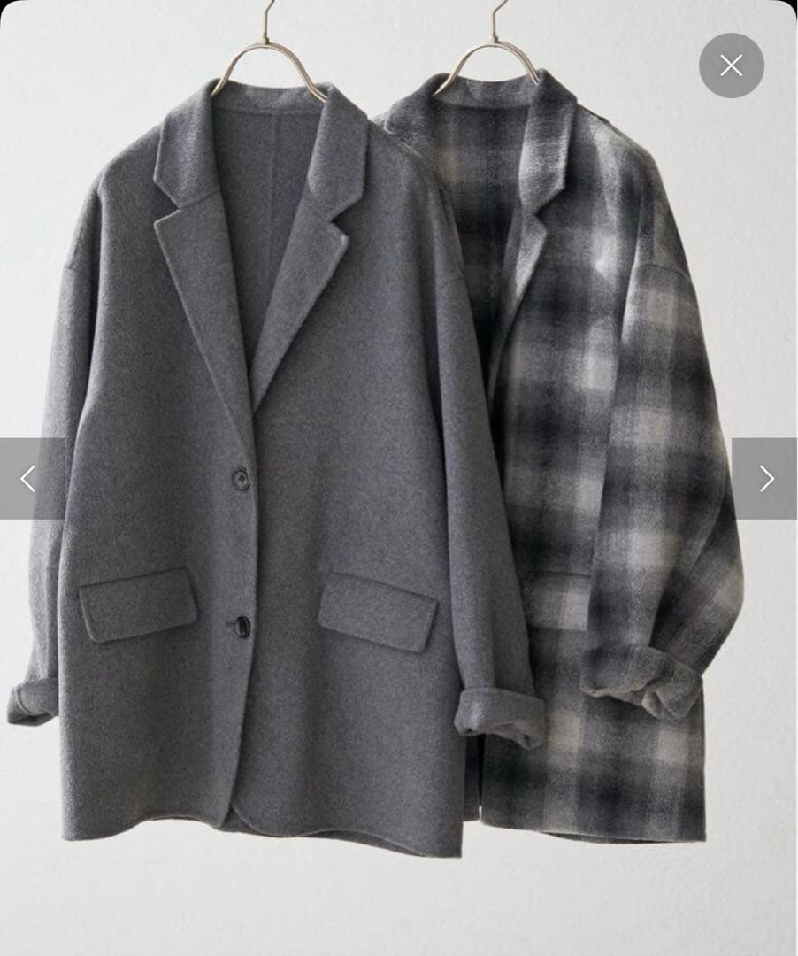 今期新作 スピック&スパン ウールミックスリバージャケット コート