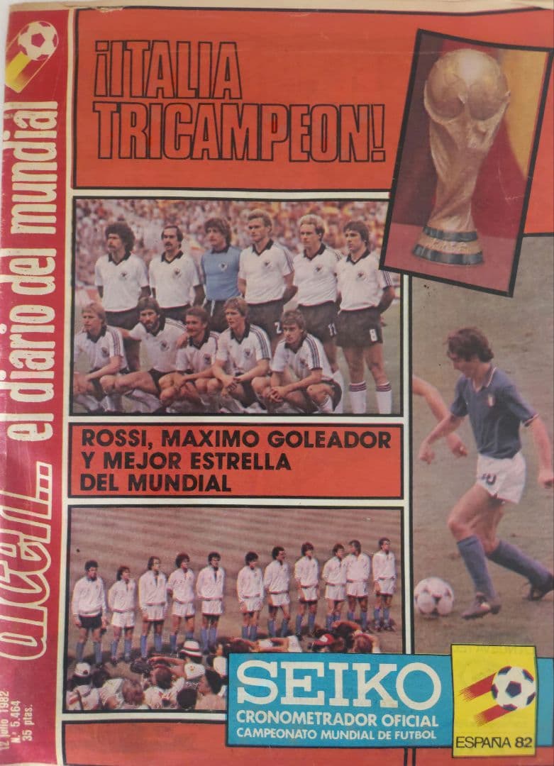 FIFAW杯1982年 決勝 イタリアvs西ドイツ戦 チケット半券と新聞付き