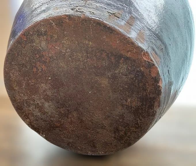 小振りで釉薬の美しい唐津焼の壷 水瓶 古民藝 古民具 甕道具