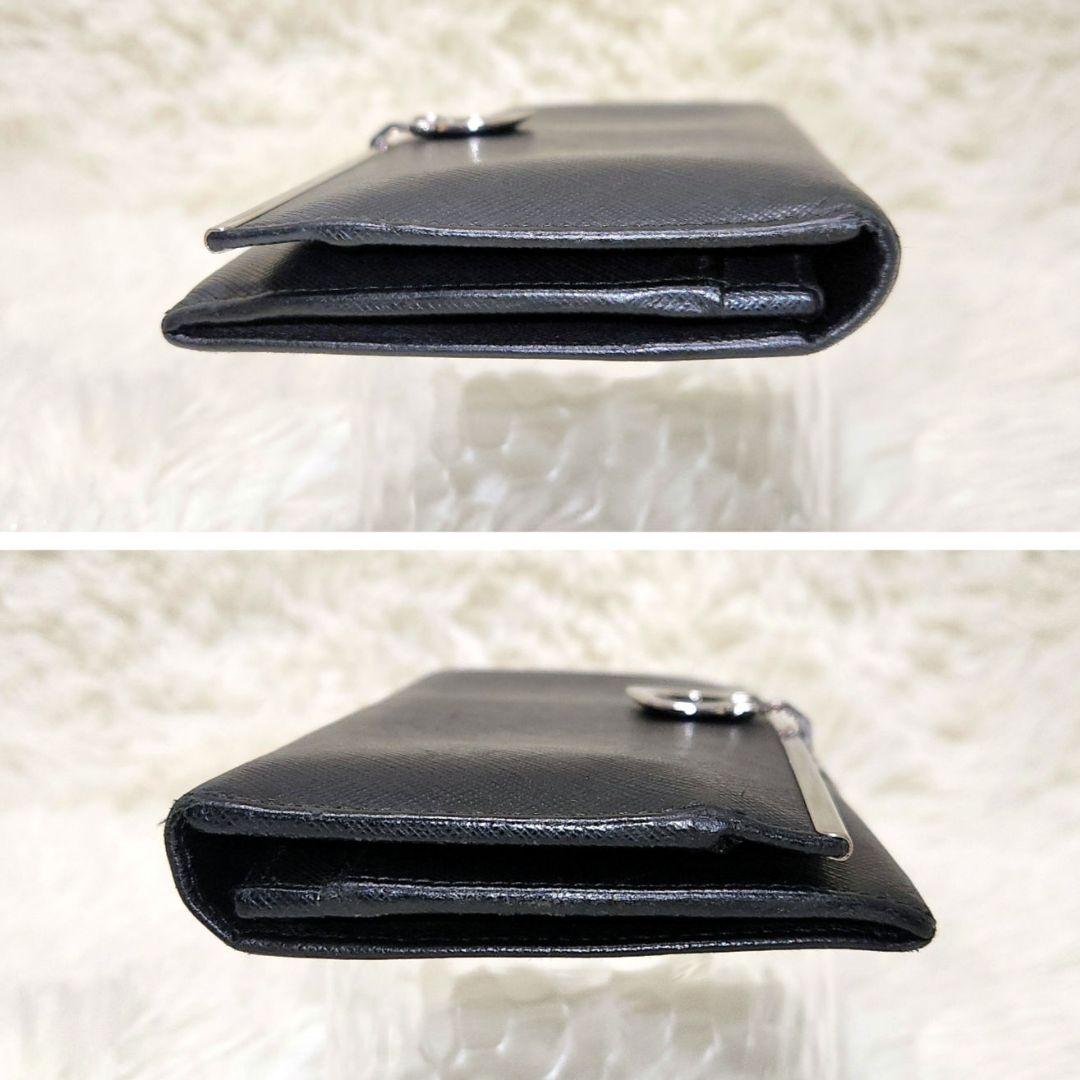 専用！Ferragamo ガンチーニ 長財布 サファイアーノレザー 黒 イタリア