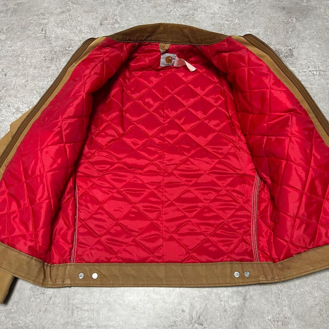 【希少モデル】80s カーハート デトロイトジャケット USA製 赤キルティング