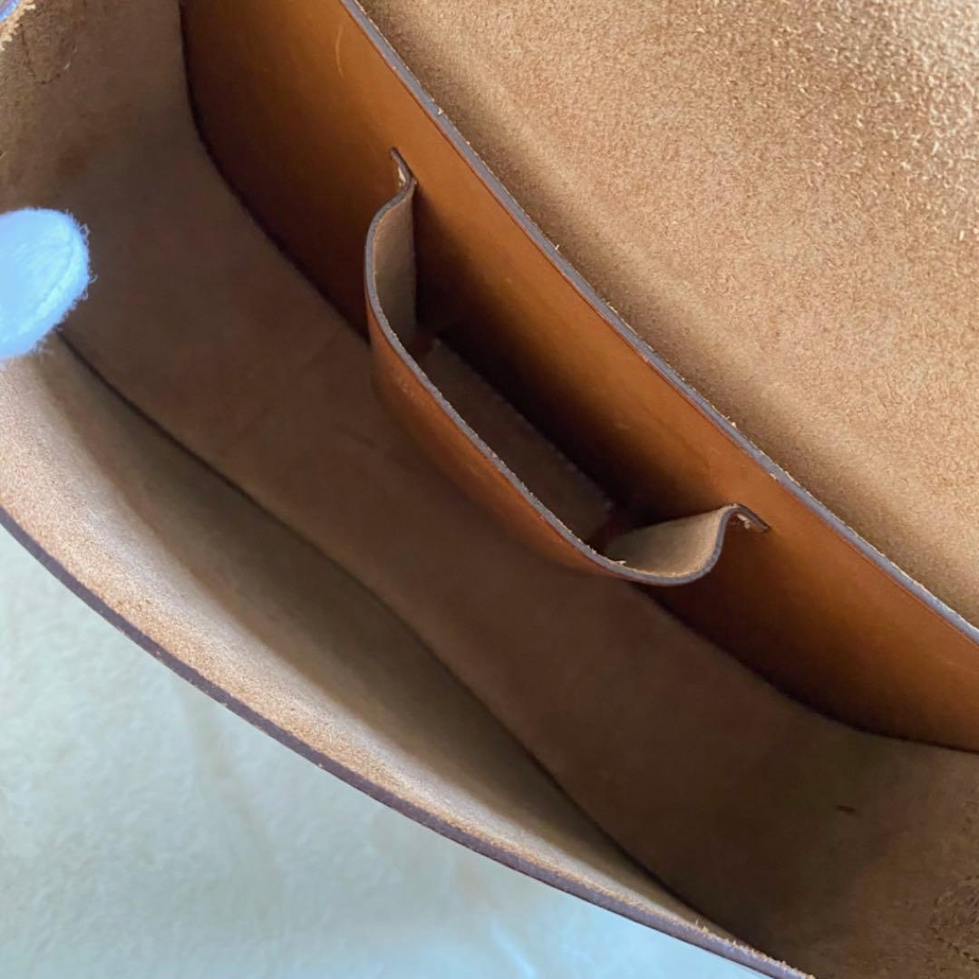 ポロラルフローレン　サドルバッグ　レザー　ショルダー　ブラウン　ロゴ　本革