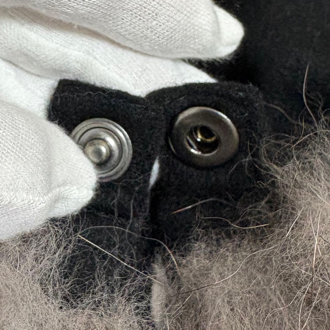 sagafurs カシミア100％ ラビット フォックスファー ケープ 黒 ML