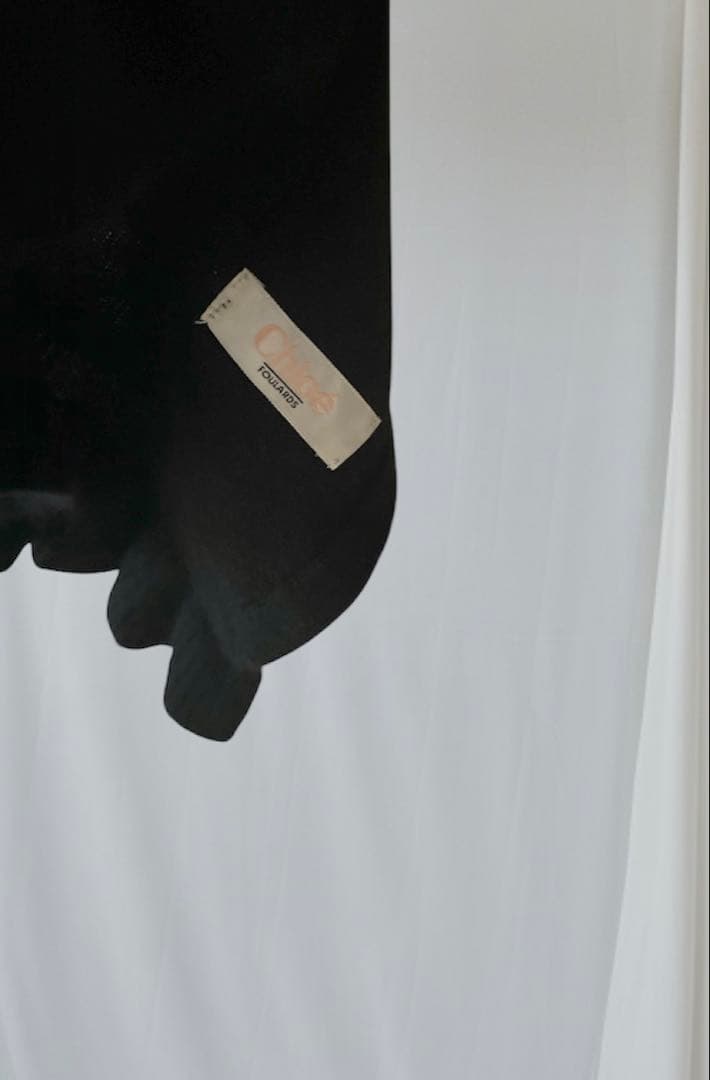 【美品】Chloéアンゴラウール ケープ大判ニット フリルストール半円形ポンチョ