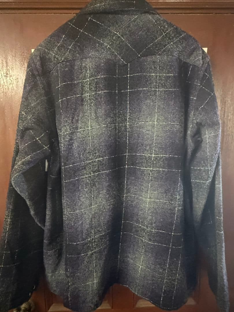 O*E様 ニードルス ネイビー系チェック長袖シャツ Lサイズ