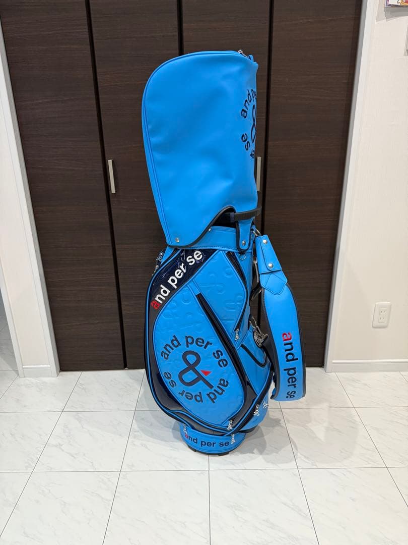 and per se 2025年新作キャディバッグユニセックス　ターコイズブルー
