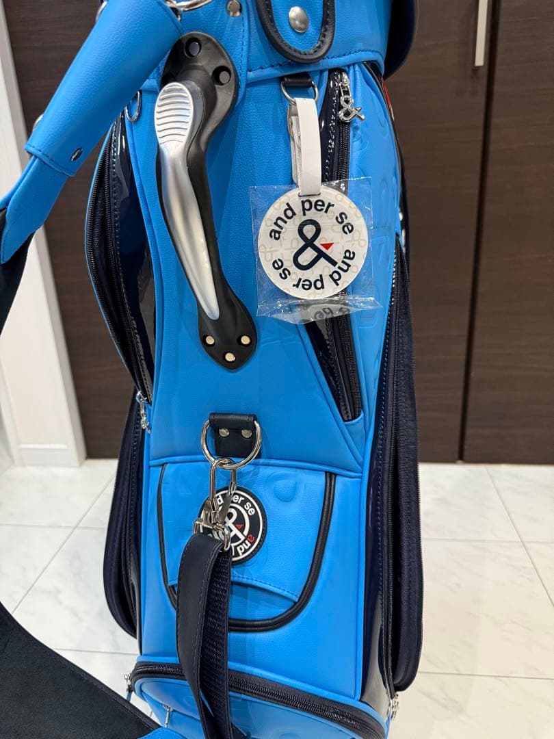 and per se 2025年新作キャディバッグユニセックス　ターコイズブルー