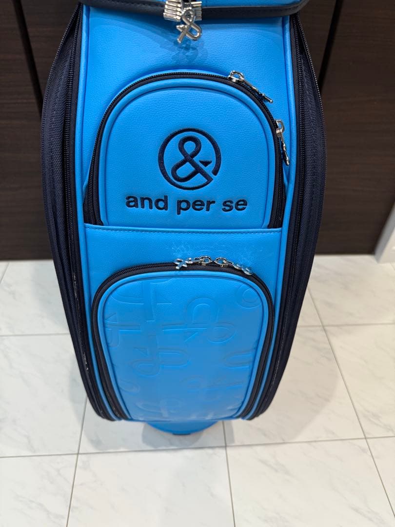 and per se 2025年新作キャディバッグユニセックス　ターコイズブルー