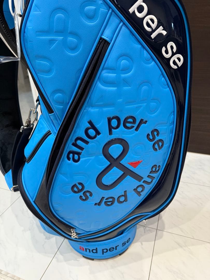 and per se 2025年新作キャディバッグユニセックス　ターコイズブルー