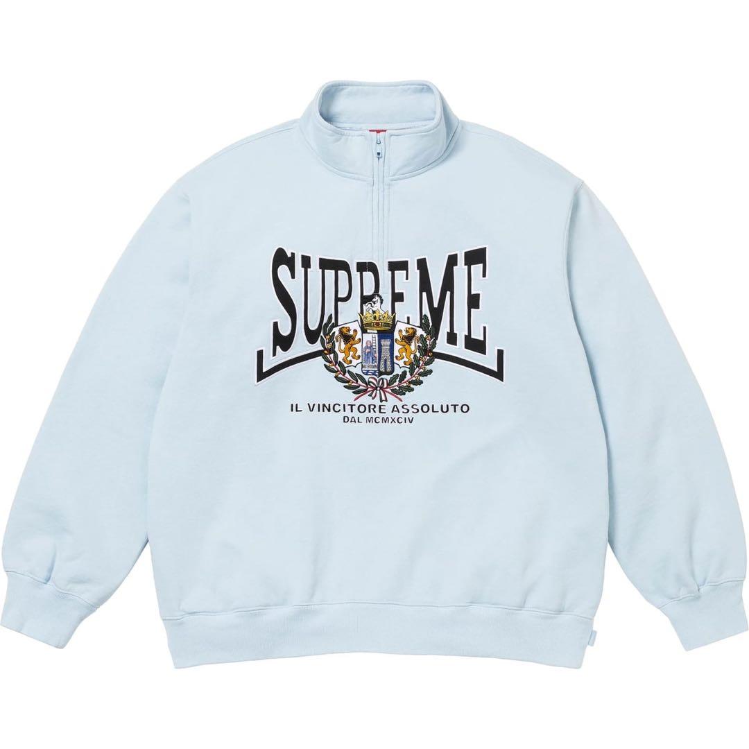 トップス supreme Crest Applique Half Zip Pullover