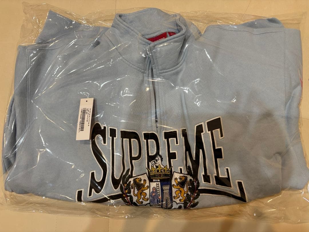 トップス supreme Crest Applique Half Zip Pullover