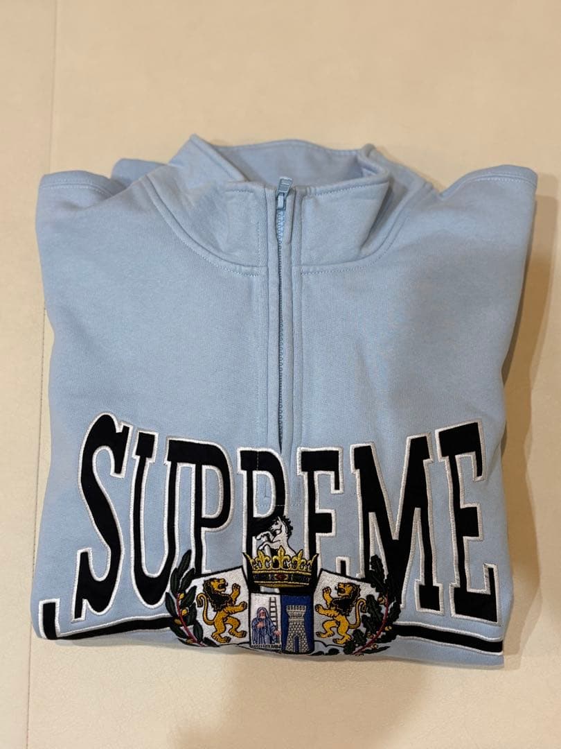 トップス supreme Crest Applique Half Zip Pullover