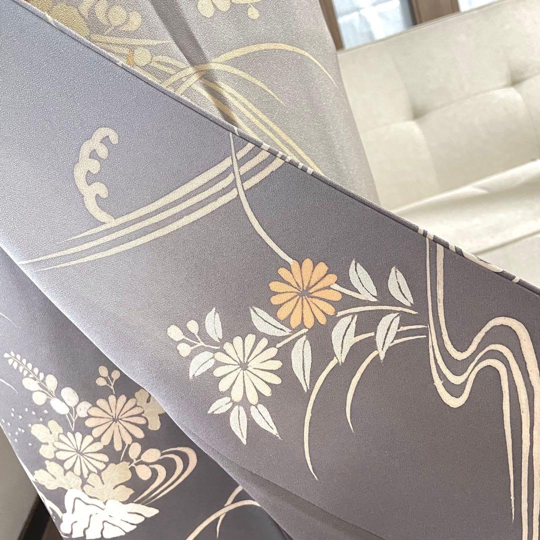 グレージュ 刺繍 4点 フルセット 訪問着 入学式 卒業式 入園式 春 秋 冬