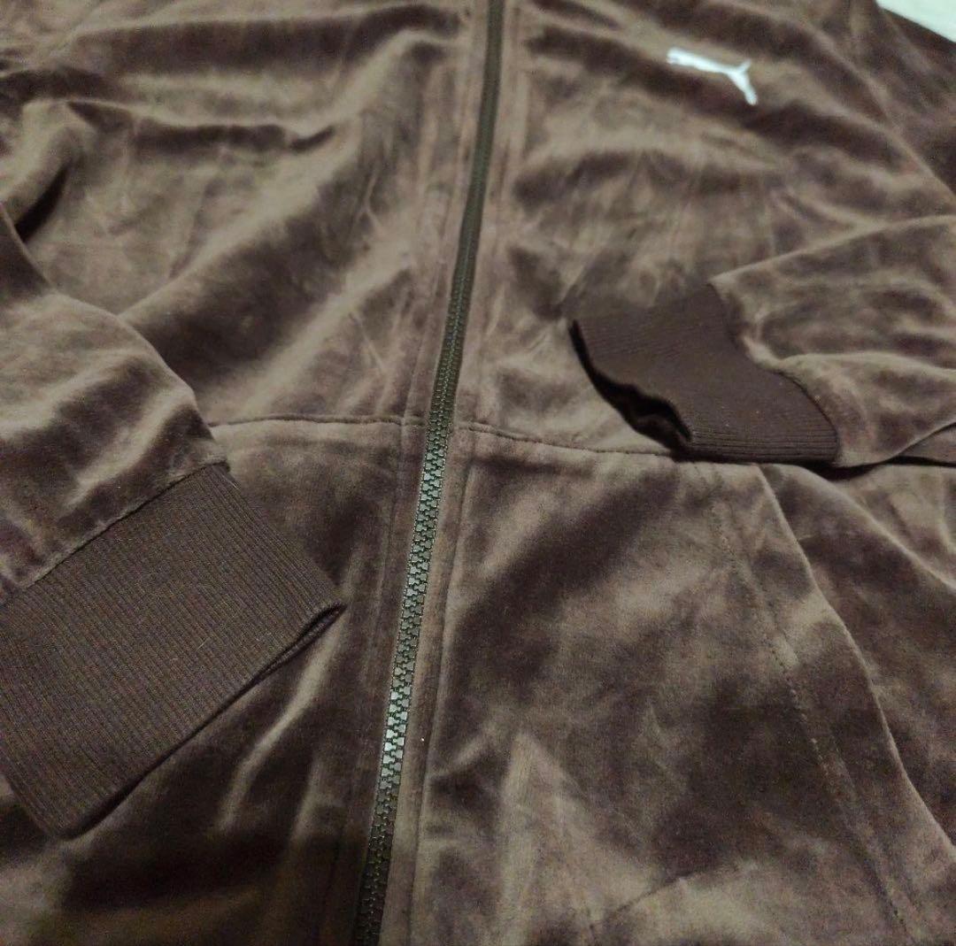 PUMA セットアップ　ベロア　ロゴ刺繍　ブラウン