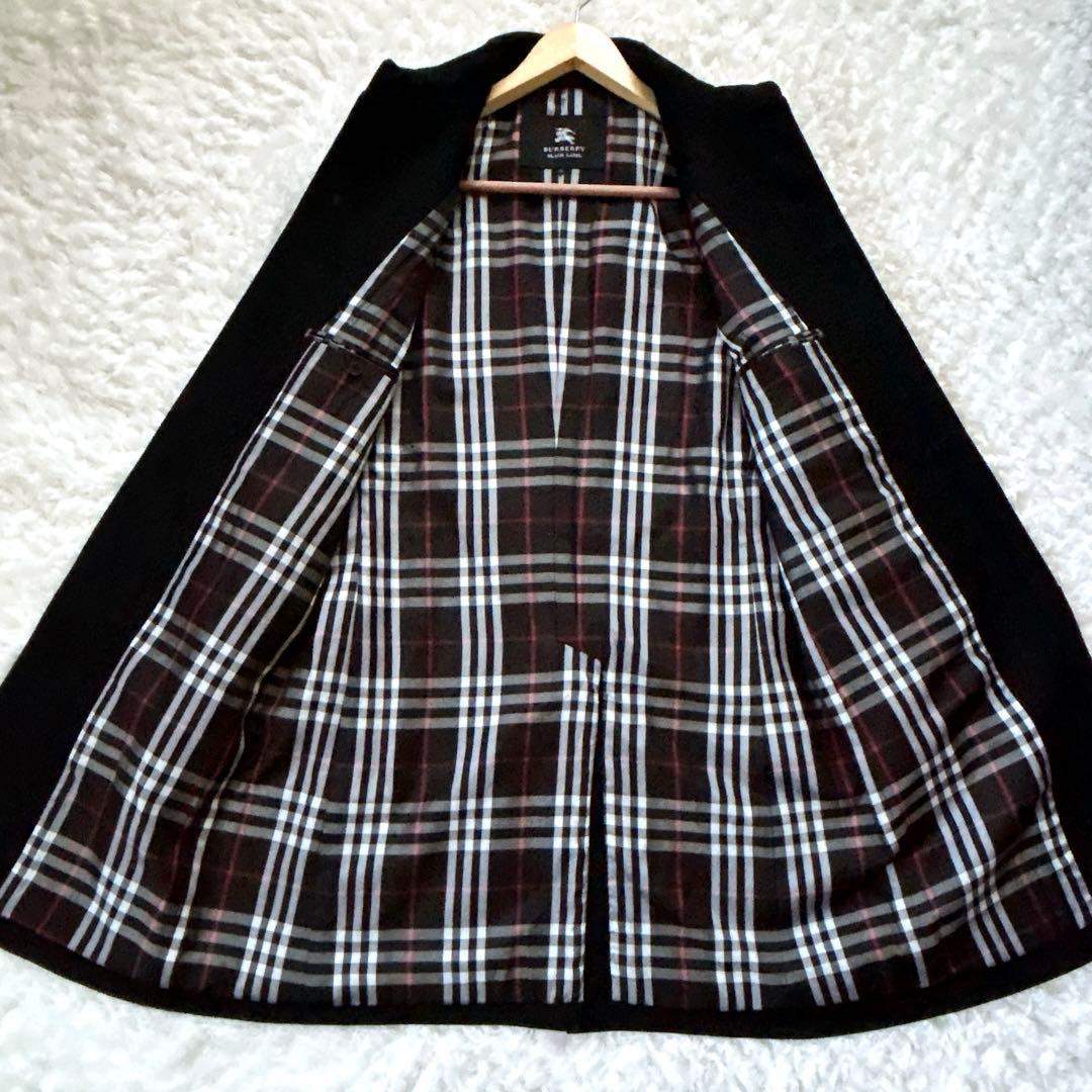 美品 バーバリーブラックレーベル コート カシミヤ混 羊毛 ノバチェック M