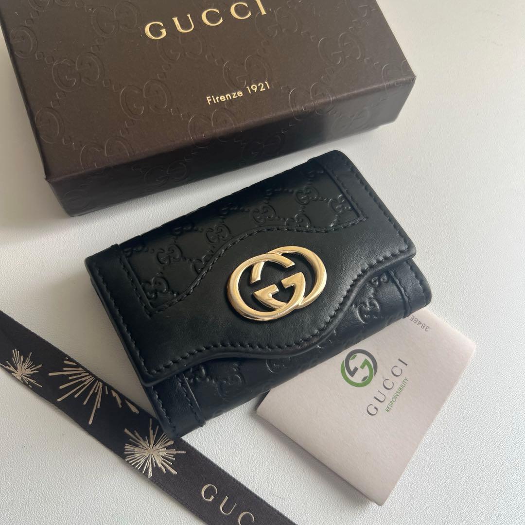 365 美品 GUCCI グッチ マイクロシマ キーケース