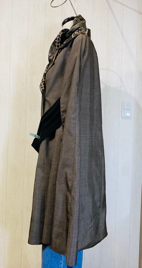 龍郷大島紬 男大島紬 リバーシブル ケープコート