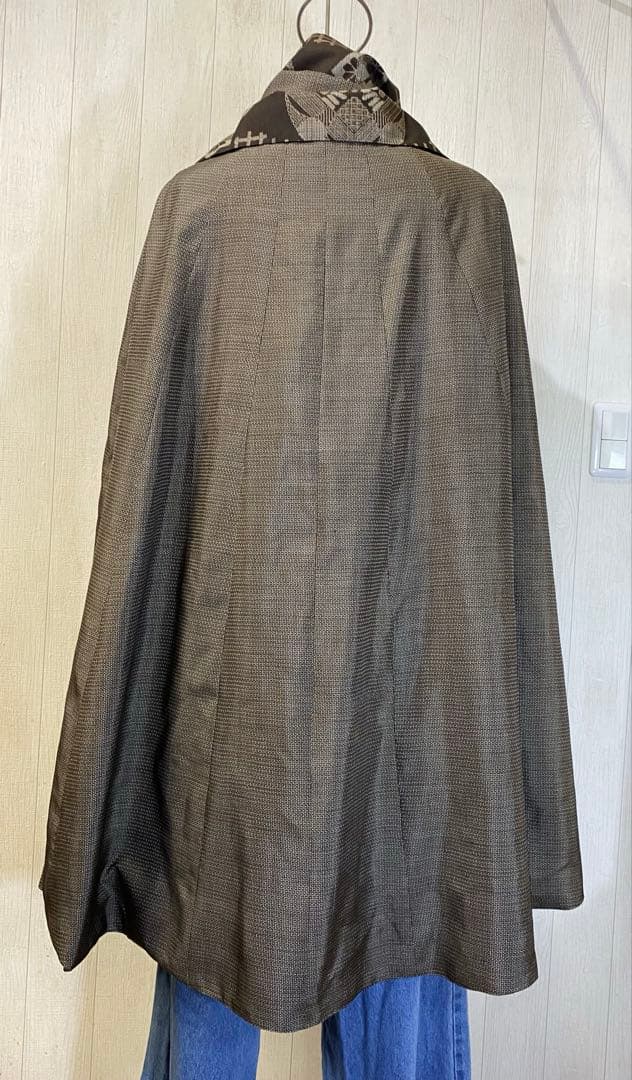 龍郷大島紬 男大島紬 リバーシブル ケープコート