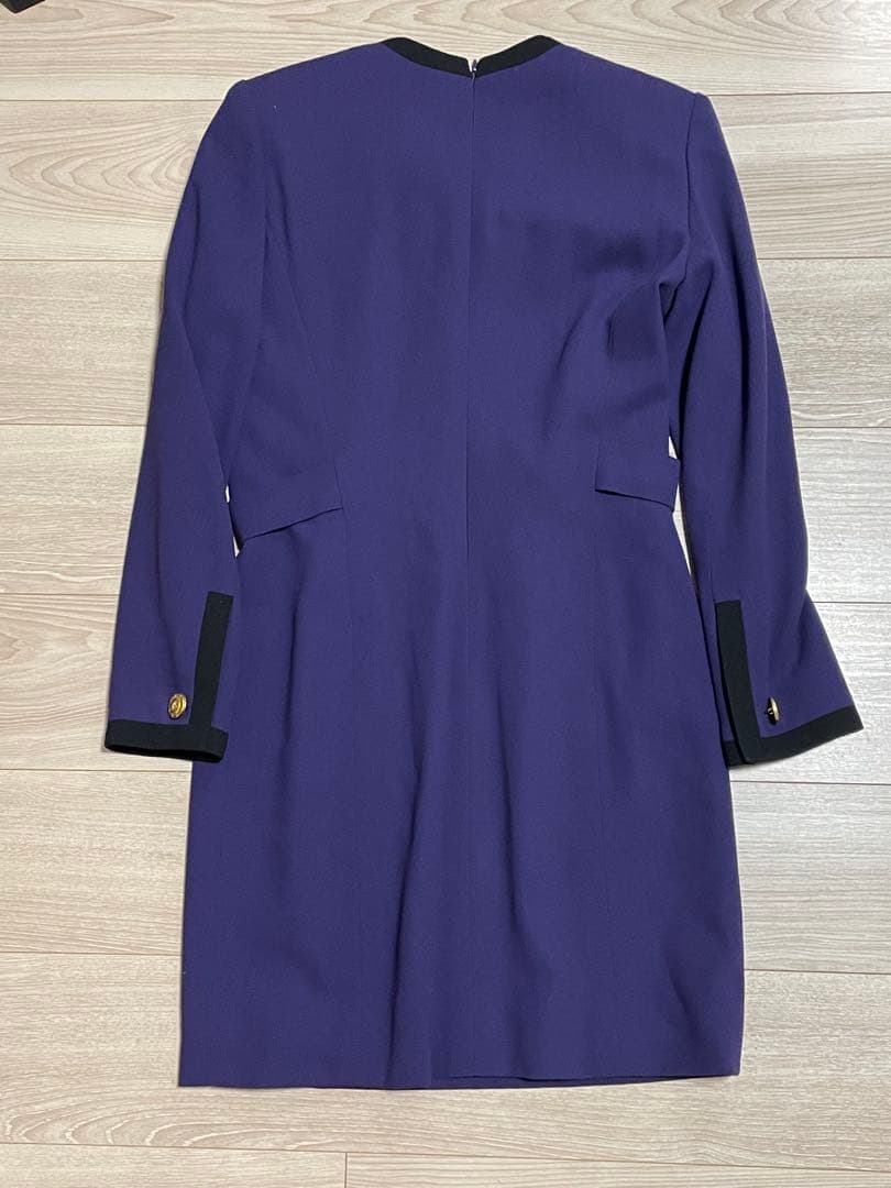 セリーヌ CELINE ヴィンテージ チェーン付 ワンピース 38 パープル系