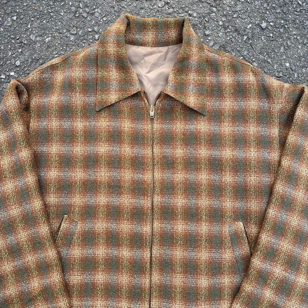 90s BEAMS オンブレチェック ウールジャケット 日本製 100%ウール