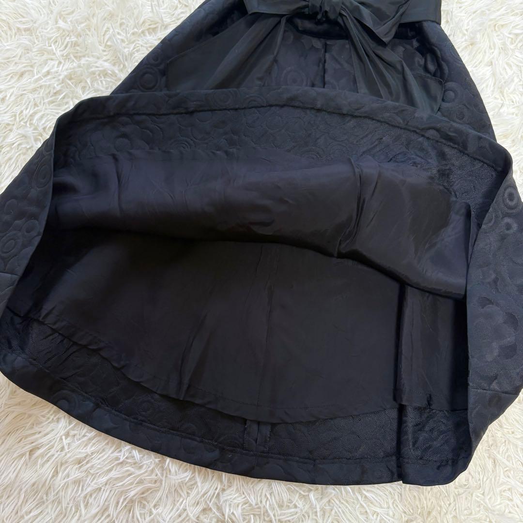 【美品】リボン　ジャガード　ベロア エムズグレイシー　切り替え ワンピース 38