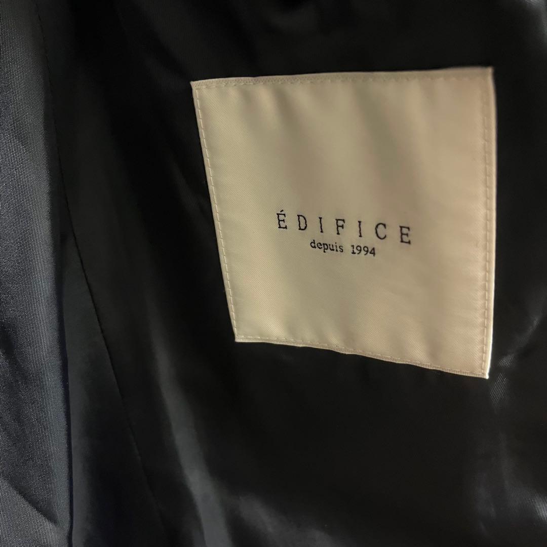 EDIFICE エディフィス カシミヤ混 ダブル チェスターコート L ネイビー