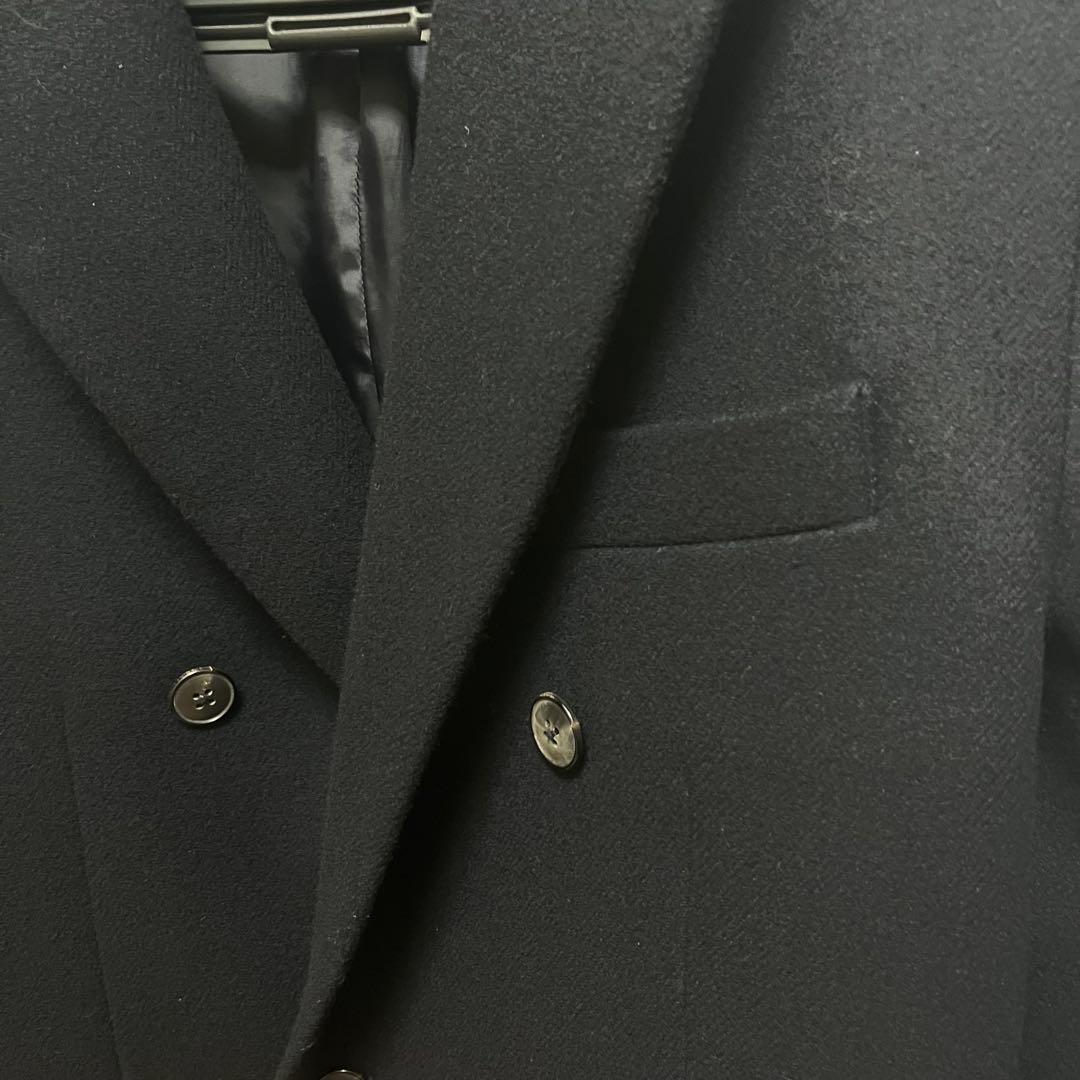 EDIFICE エディフィス カシミヤ混 ダブル チェスターコート L ネイビー