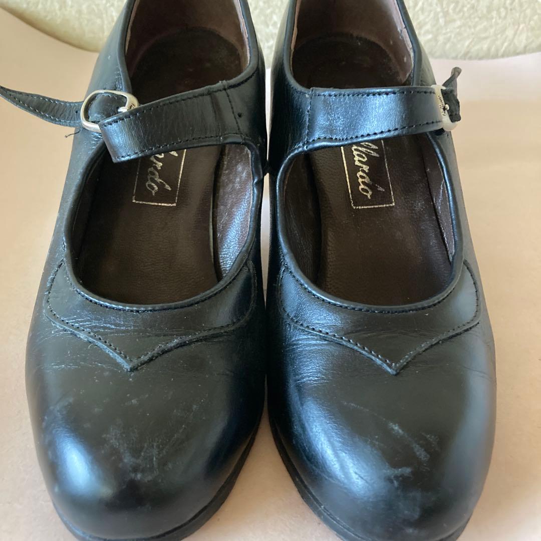 ガジャルド フラメンコシューズ サイズ34 黒革 ブラック