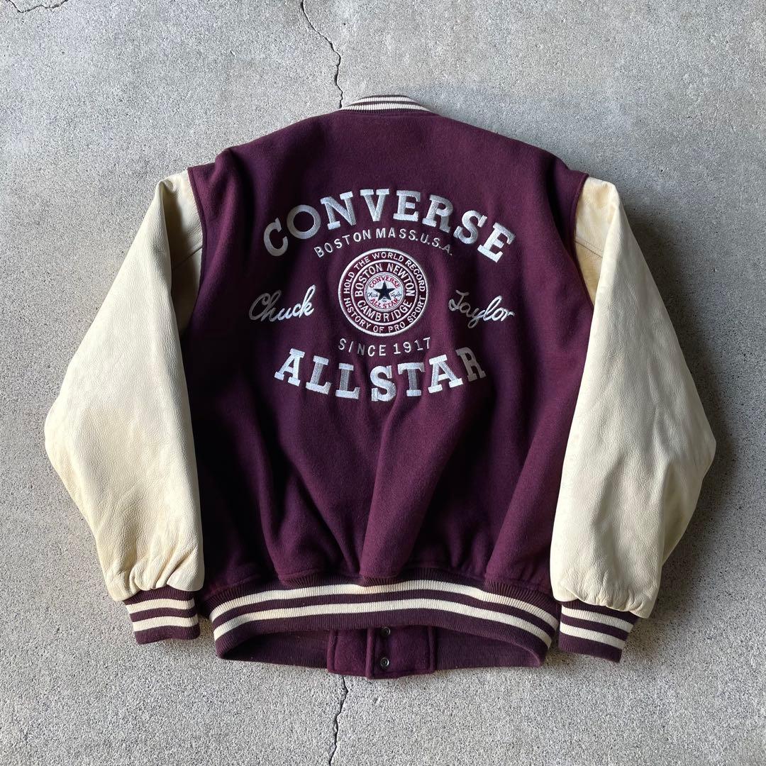 CONVERSE ALL STAR 袖レザー スタジャン ワインレッド y2k