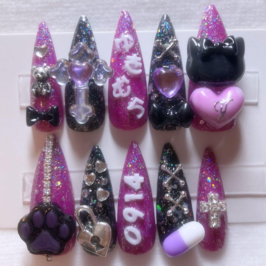 ♡現品♡ ゆきむら。 殿 推しネイル 痛ネイル ネイルチップ 地雷