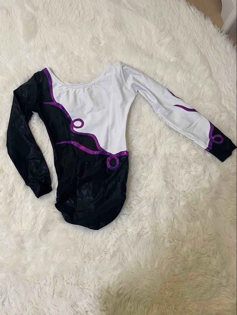 白黒紫 長袖レオタード FR 34