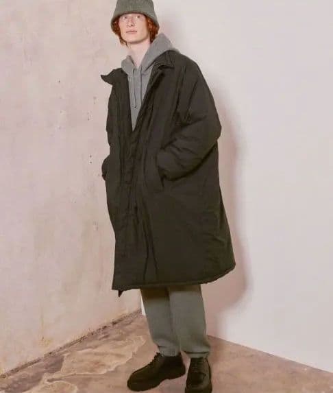 完売 名作 CITEN パテッドロングコート ブラック サイズL オーバーサイズ