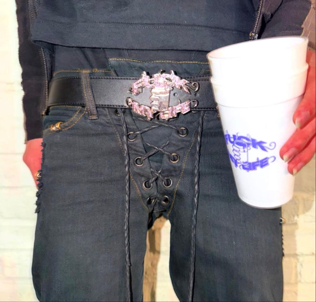 fuck my life ベルト 再販なし 即完売モデル brrrsos着用 - メルカリ