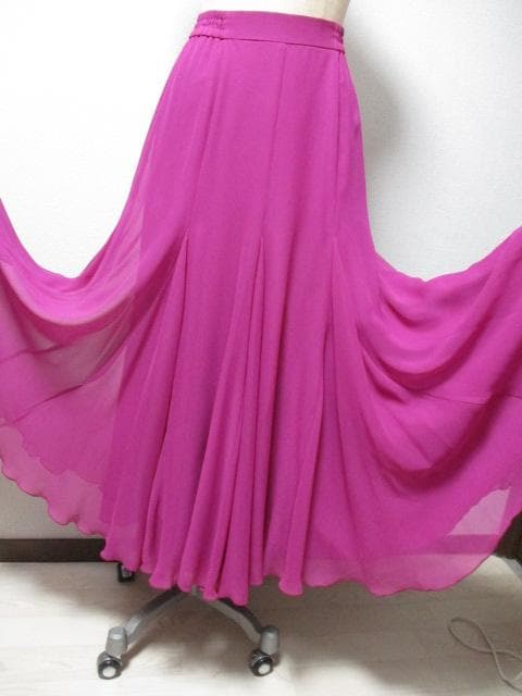 社交ダンス　chacottチャコット　ローズ★シフォン地～ロングスカート