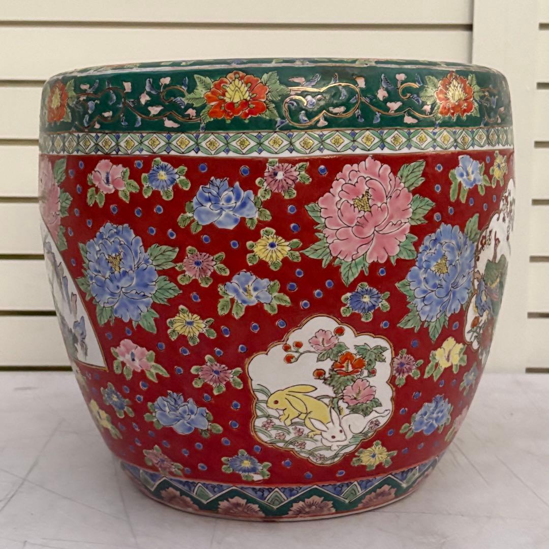 古伊万里◎兎図赤絵火鉢