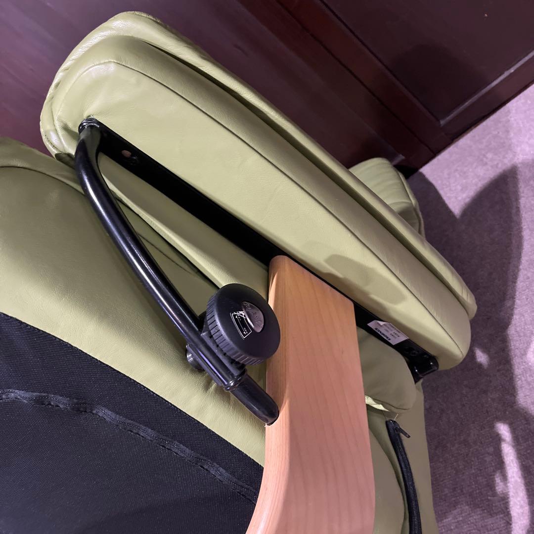 エコーネス リクライニングソファ グリーン系★オットマン別出品&セット販売❶