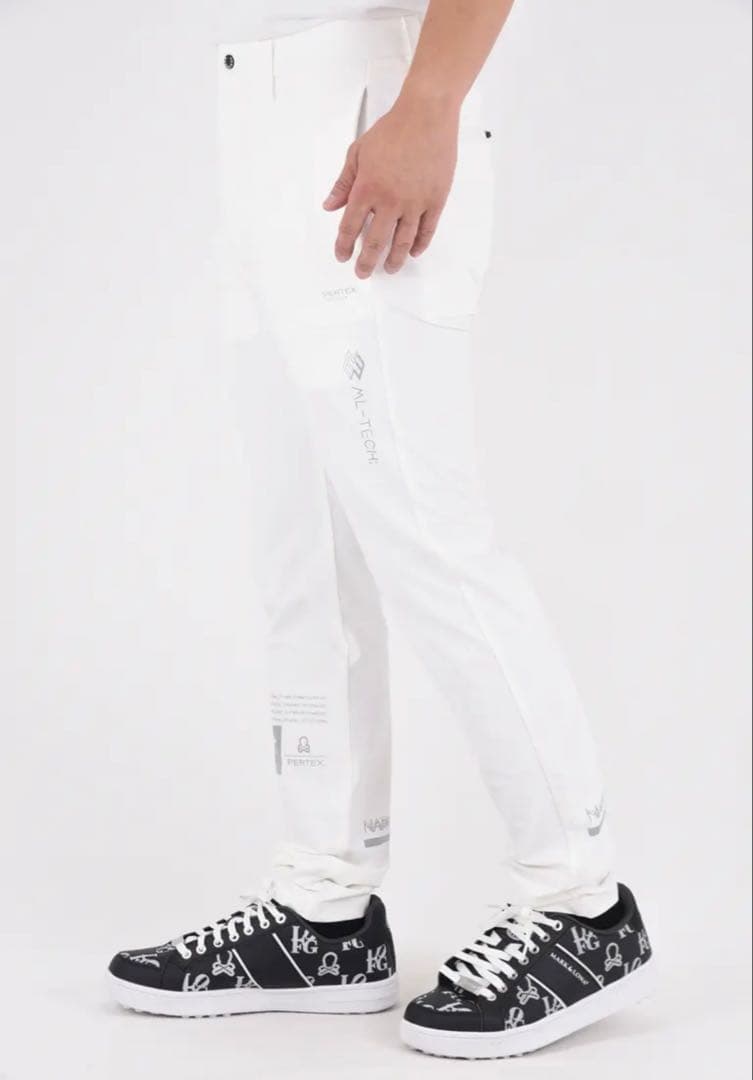 マークアンドロナ 2025年モデル テクニカルパンツ ホワイト スカルロゴ