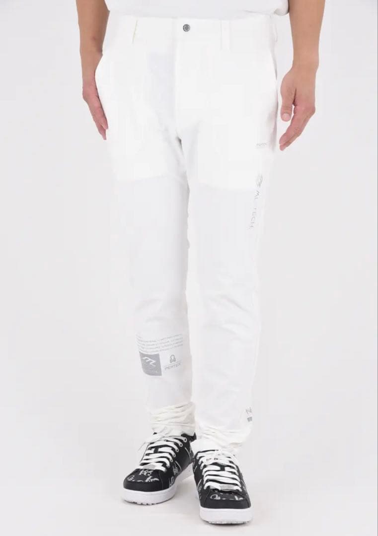 マークアンドロナ 2025年モデル テクニカルパンツ ホワイト スカルロゴ