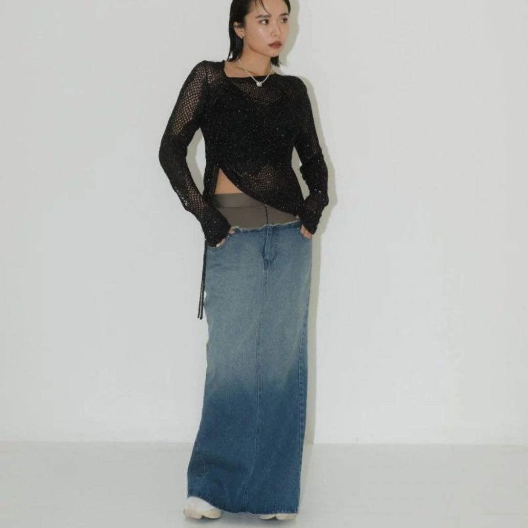 Knuth Marf docking maxi denim skirt 新品