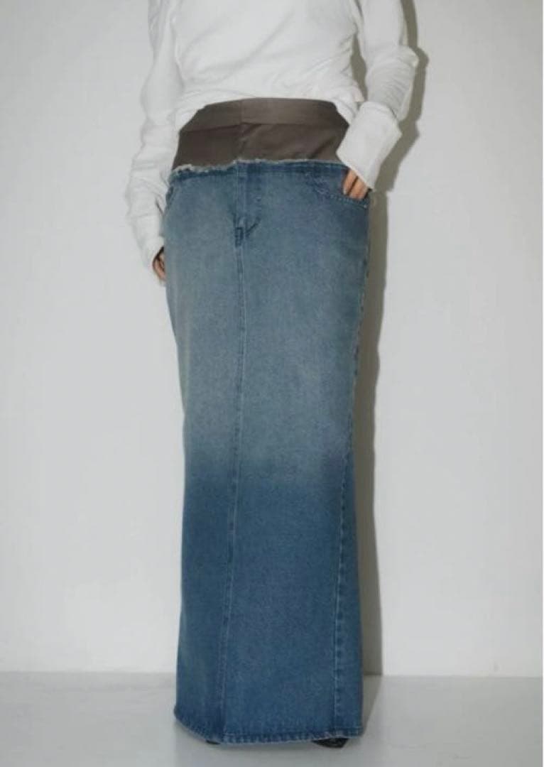Knuth Marf docking maxi denim skirt 新品