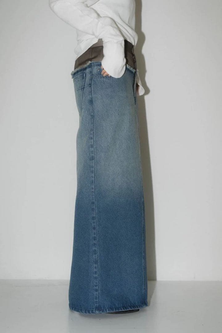 Knuth Marf docking maxi denim skirt 新品