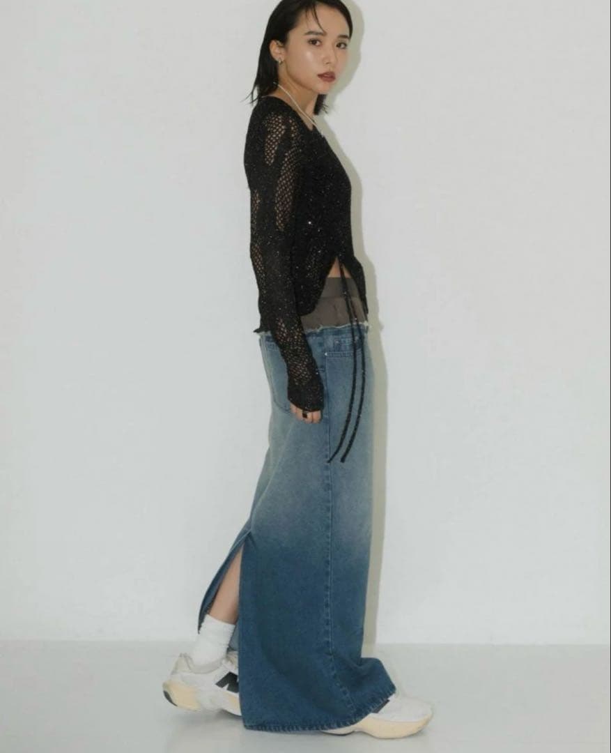 Knuth Marf docking maxi denim skirt 新品
