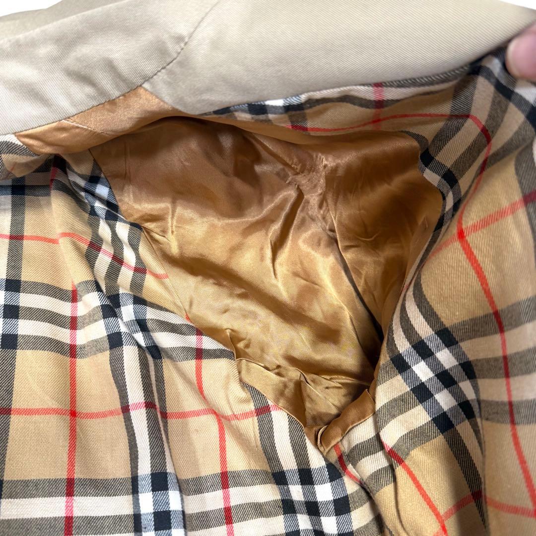 バーバリー Burberry ステンカラーコート 裏地総チェック 英国製 44