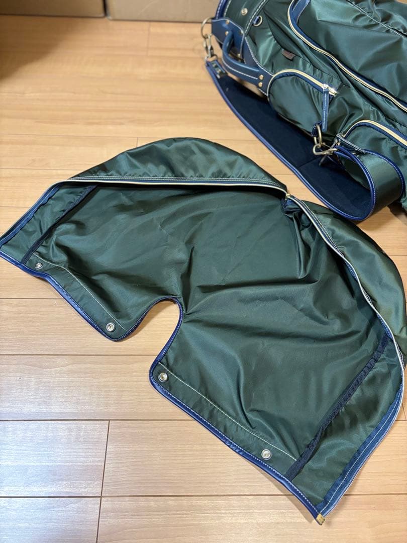 考英舎(日本製：ハンドメイド)ツイルナイロン生地+上質牛革　高級キャディバッグ