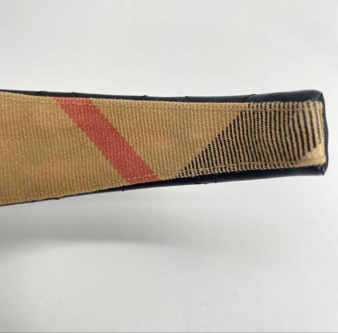 BURBERRY バーバリー カチューシャ ノバチェック、レザー　ヘアバンド