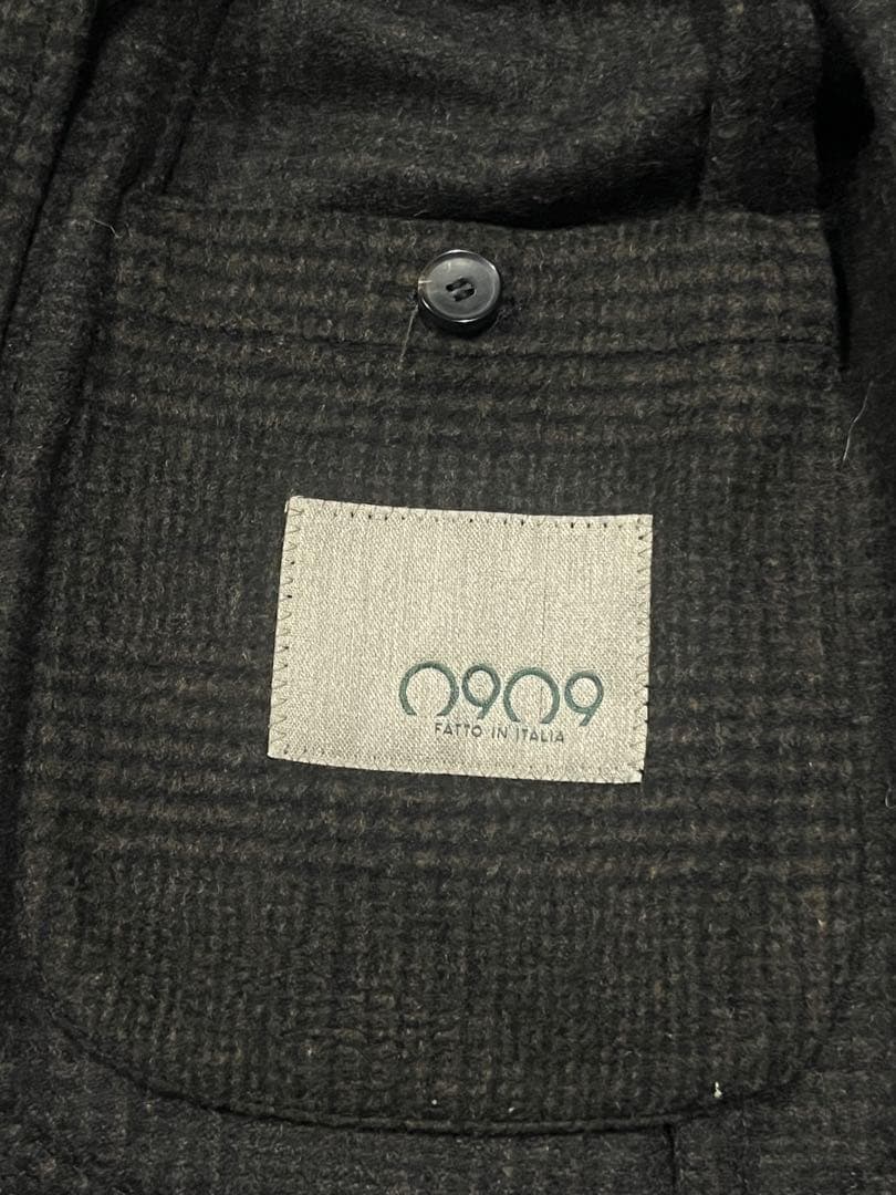 0909 チェスターコート　ゼロナイン　KYO ブラウン　チェック