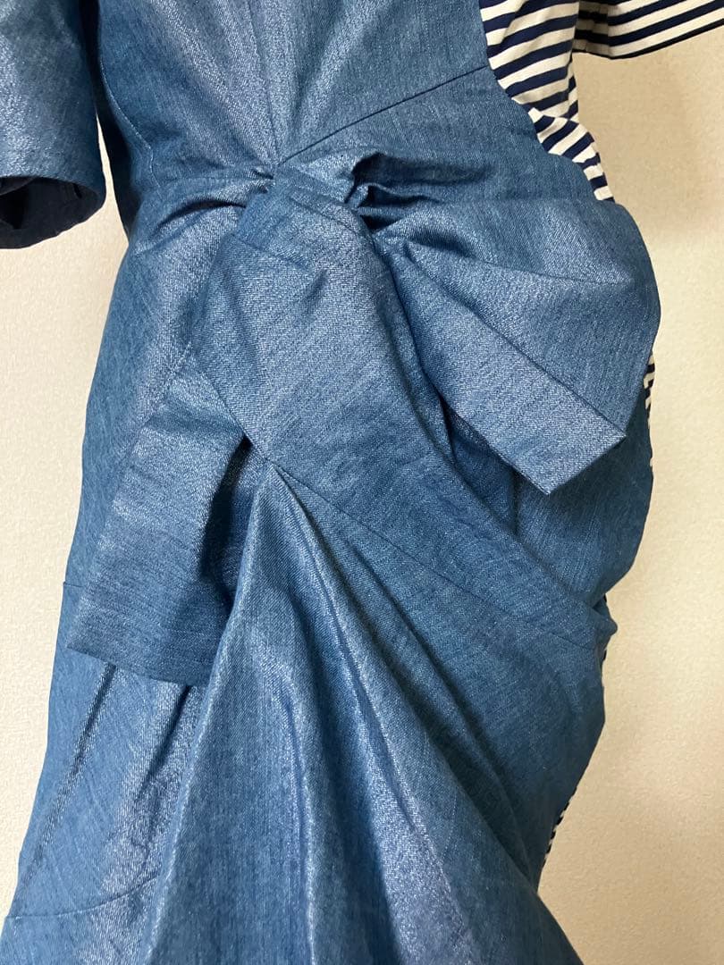 ジュンヤワタナベコムデギャルソン異素材切替アシンメトリーワンピース