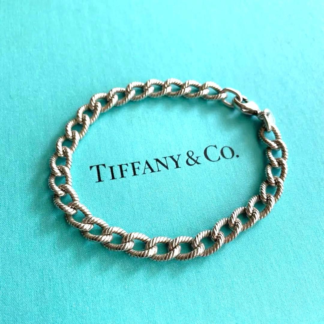 オールドティファニー ツイストロープ チェーンブレスレット シルバー