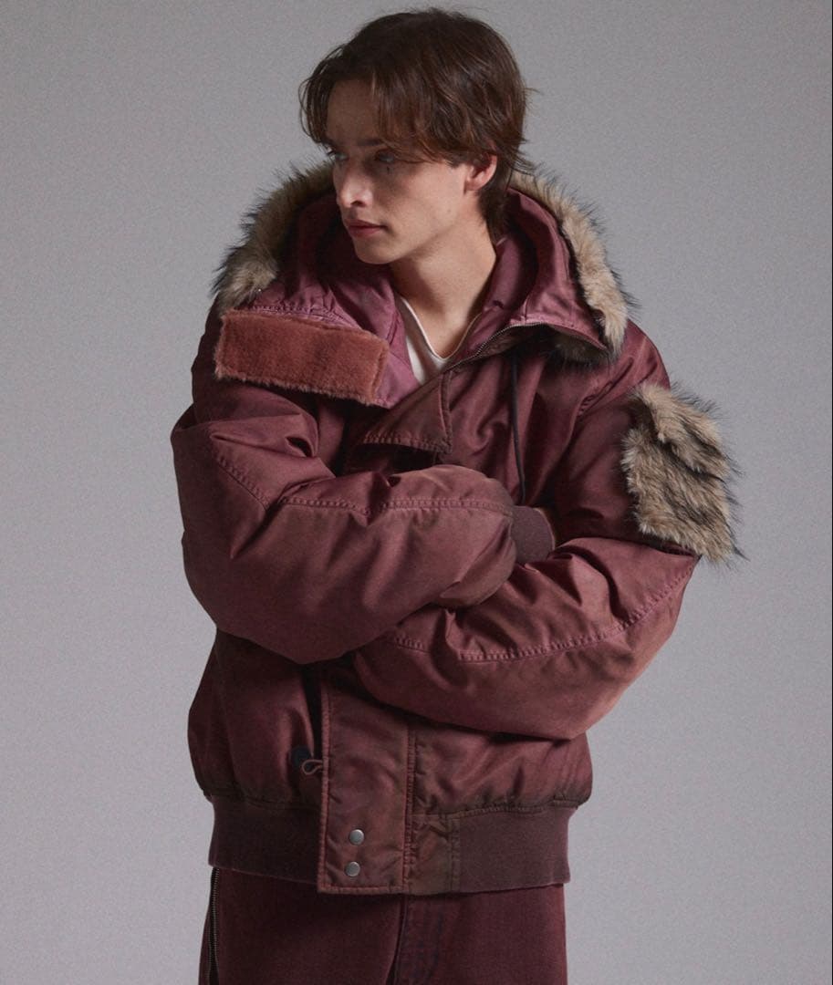 【GRANCY】ファーポケットデザインフェードN2Bジャケット　ピンクLサイズ